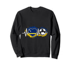 Heartbeat Curacao Flag Soccer Fan Sweatshirt - Unique Graphic Unisex