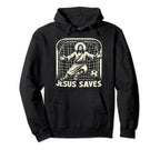 Jesus Saves Soccer Goalie Hoodie - Casual Everyday Wear Unisex