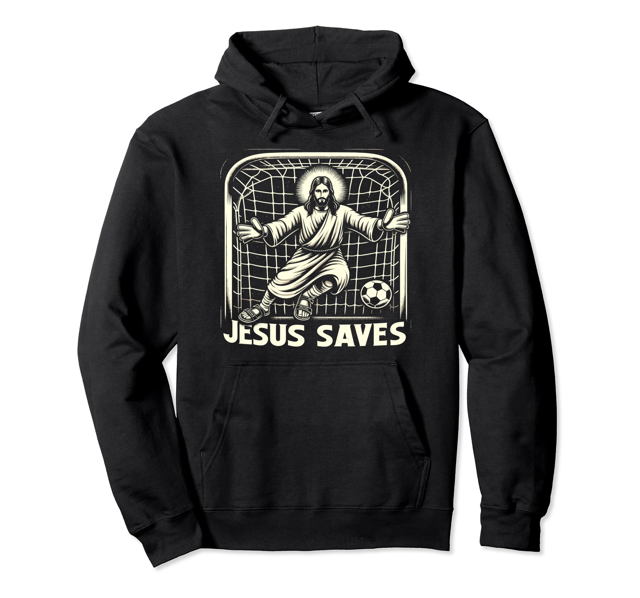 Jesus Saves Soccer Goalie Hoodie - Casual Everyday Wear Unisex