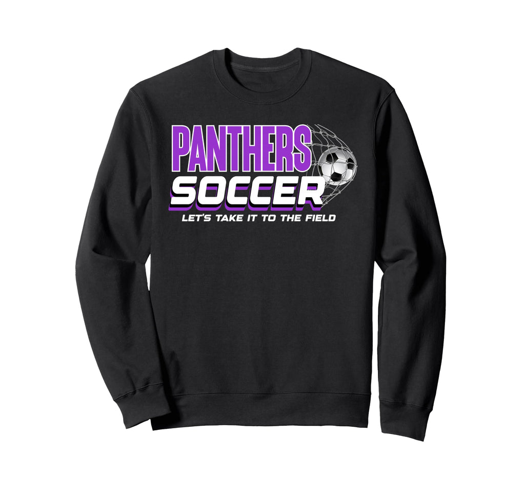 Purple Panthers Soccer Mom Game Day Sweatshirt - Unique Graphic Men Women
