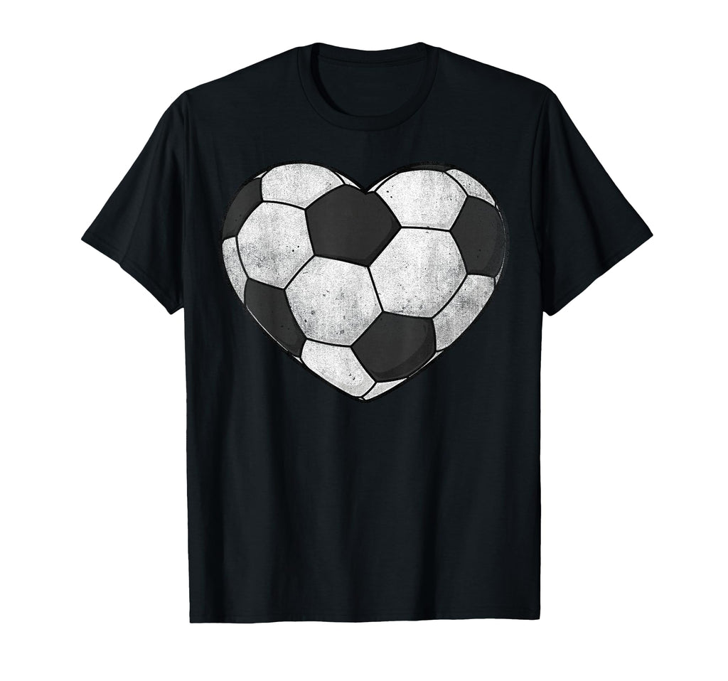 Love Heart Soccer Player Couple T-Shirt - Fun Novelty Design Men Women