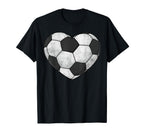 Love Heart Soccer Player Couple T-Shirt - Fun Novelty Design Men Women