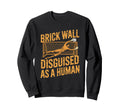 Coach Soccer Player Brick Wall Sweatshirt - Fun Novelty Design Unisex