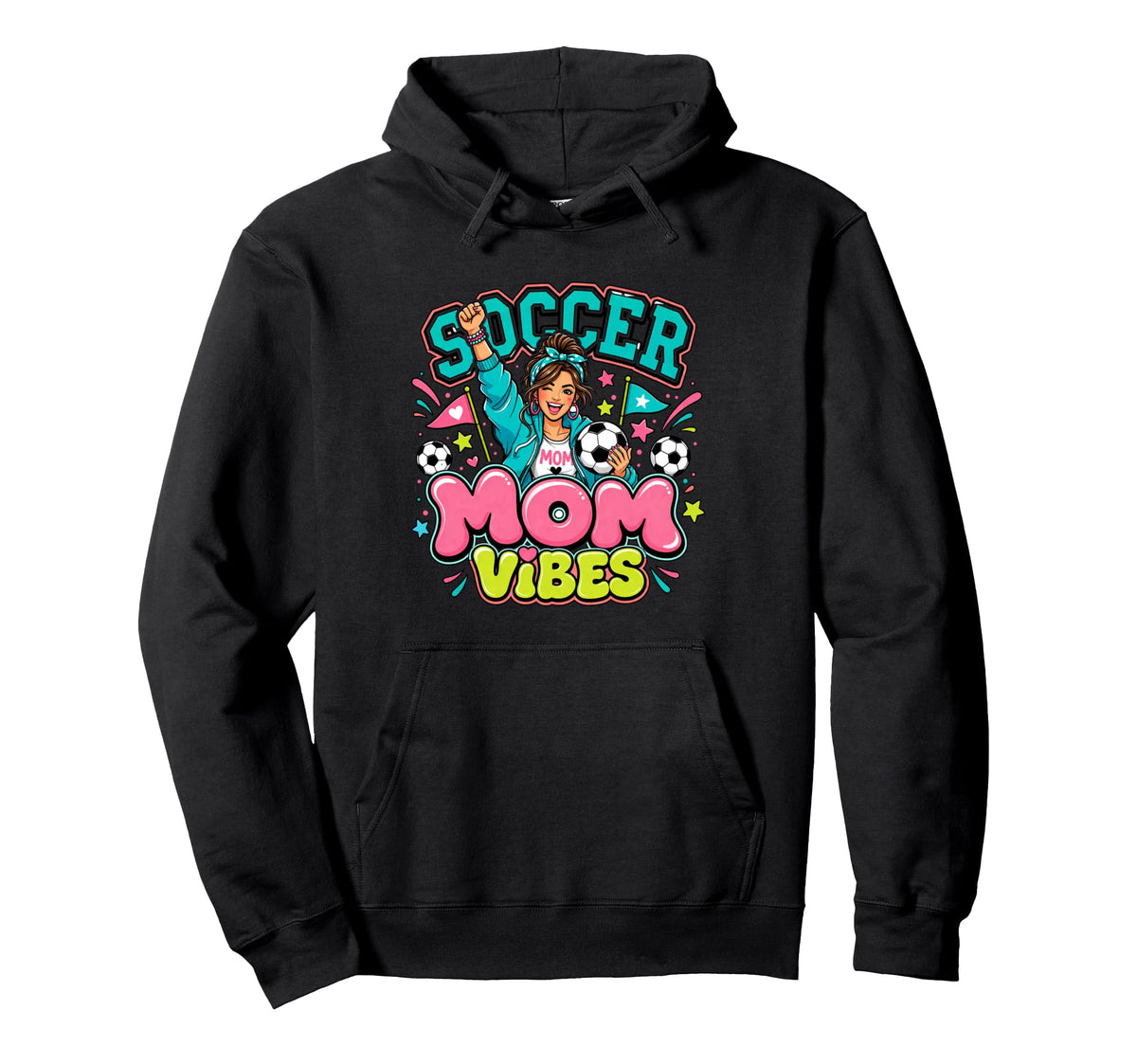 Soccer Mom Vibes Sports Cheer Hoodie - Streetwear Style Unisex
