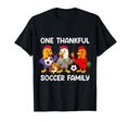 One Thankful Soccer Family Turkey T-Shirt - Casual Everyday Wear Men Women