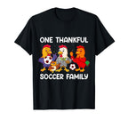 One Thankful Soccer Family Turkey T-Shirt - Streetwear Style Men Women