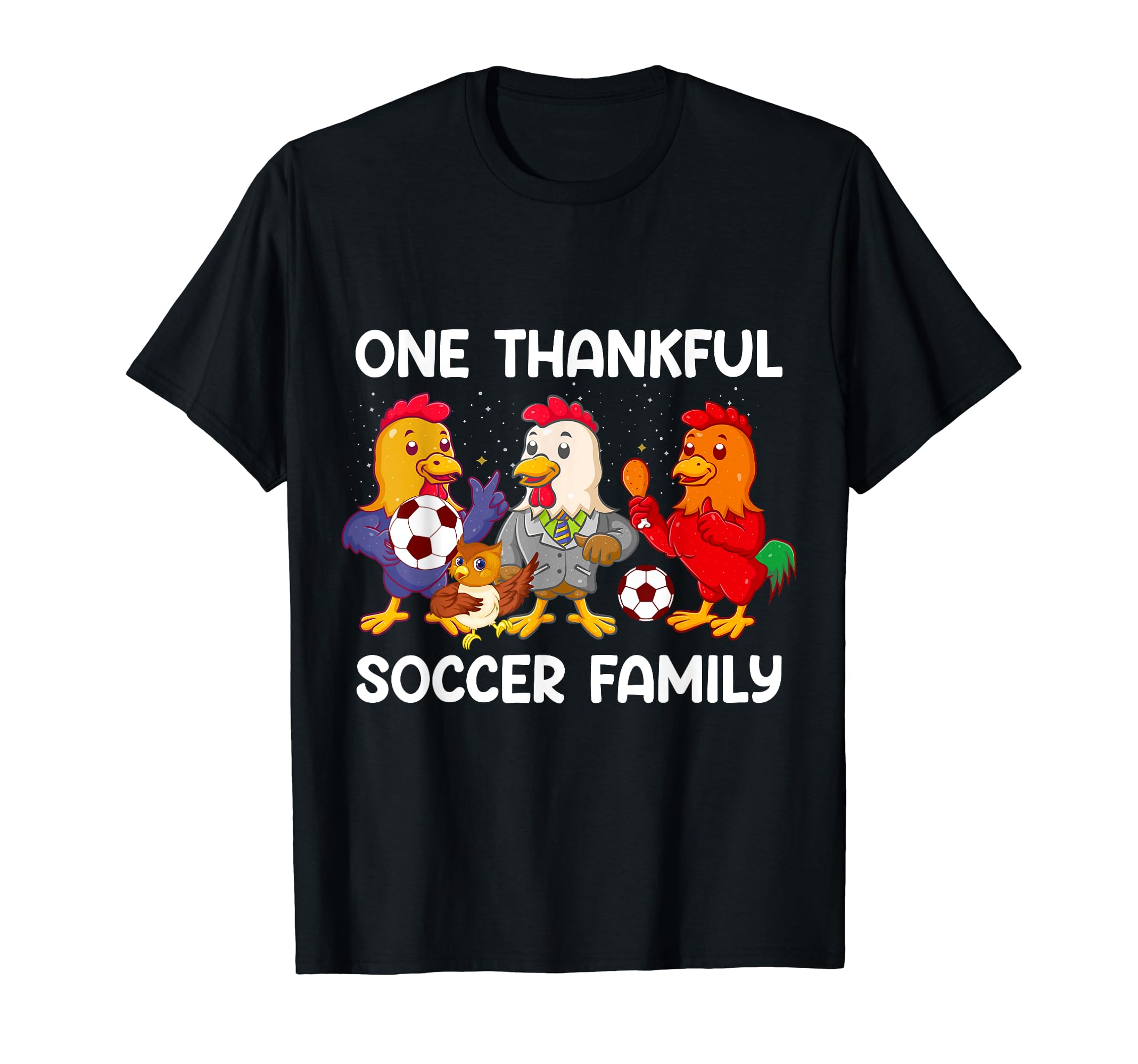 One Thankful Soccer Family Turkey T-Shirt - Streetwear Style Men Women