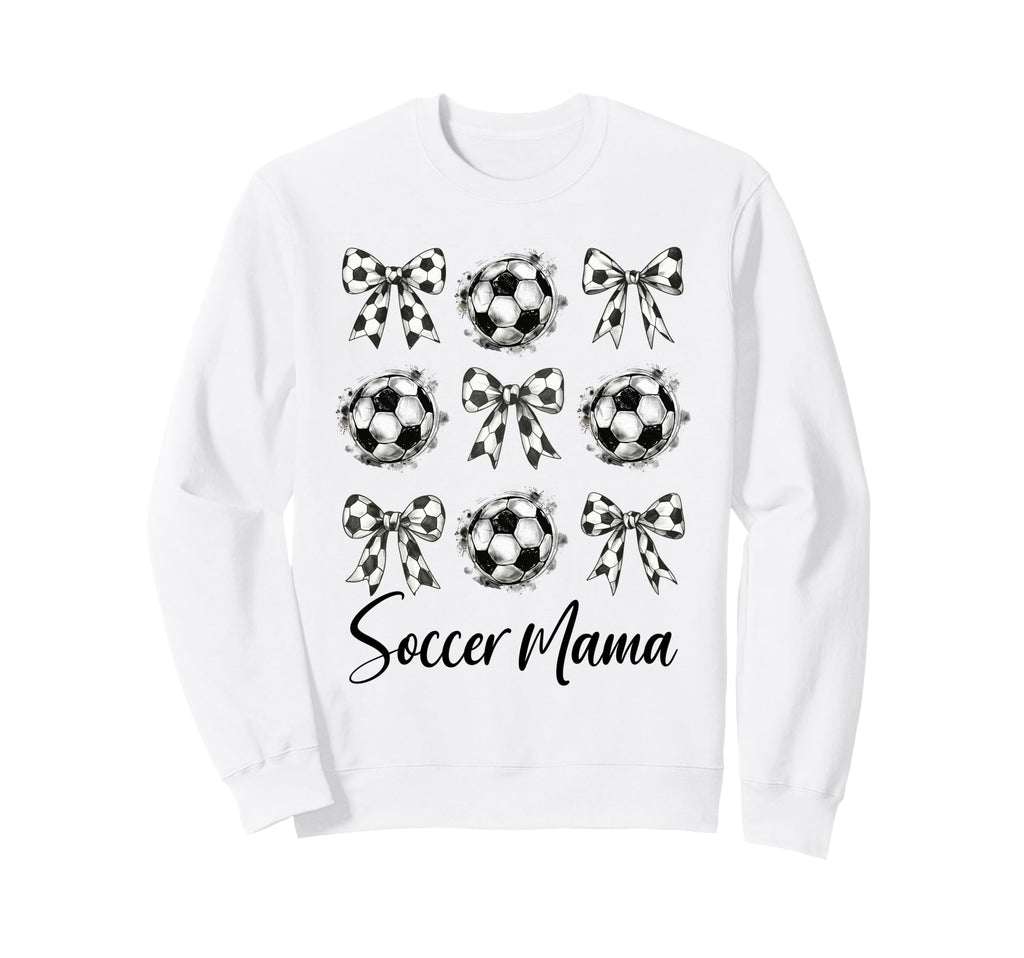 Soccer Mama Soccer Coquette Bow Soccer Sweatshirt - Novelty Apparel Unisex
