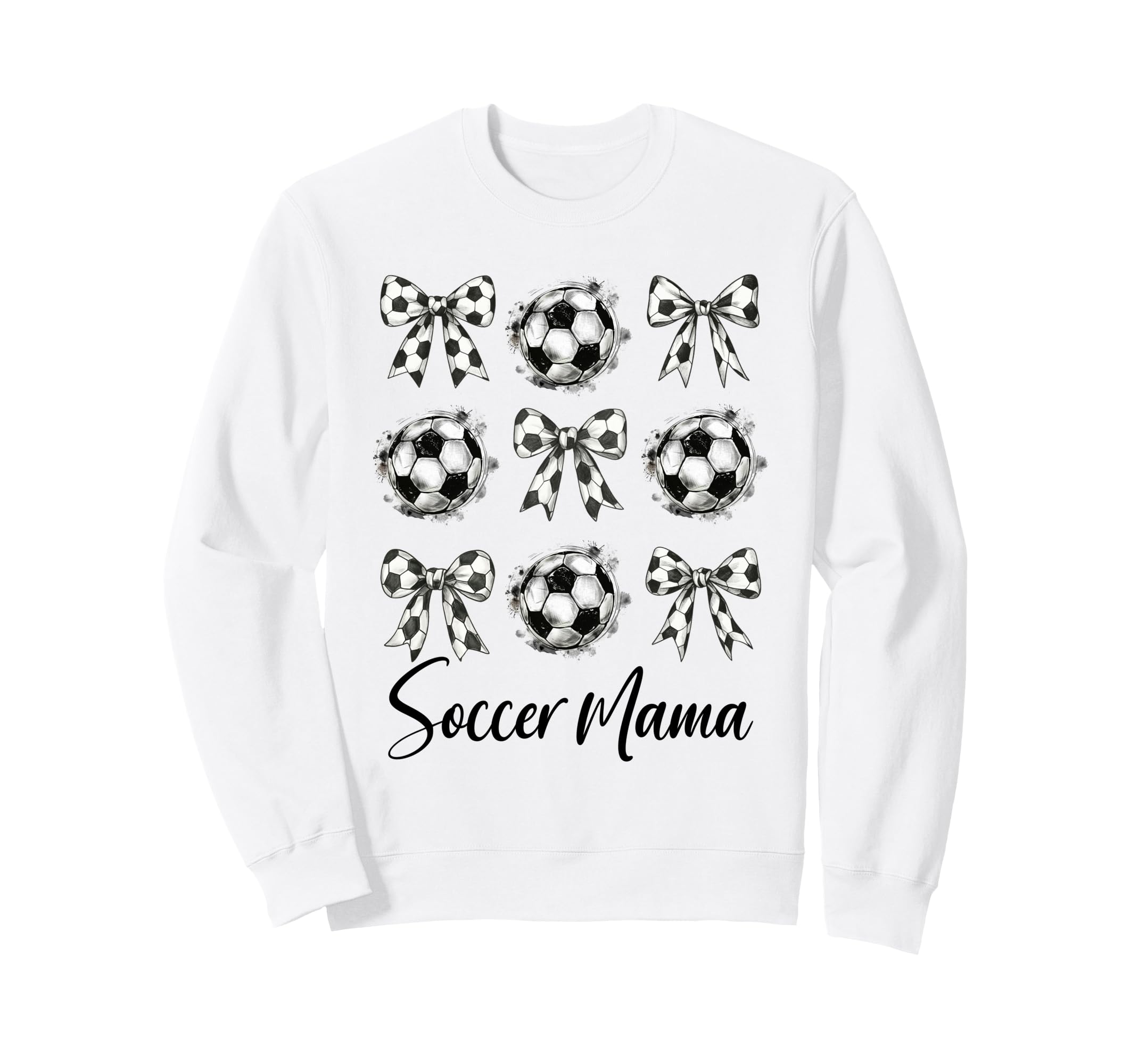 Soccer Mama Soccer Coquette Bow Soccer Sweatshirt - Novelty Apparel Unisex
