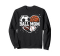 Mom Both Heart Soccer Baseball Sweatshirt - Custom Art Print Men Women