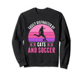 Easily Distracted Soccer And Cats Sweatshirt - Aesthetic Graphic Men Women