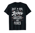 Just Who Loves Soccer And Foxes Gift T-Shirt - Graphic Print Men Women