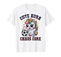 Funny Soccer Unicorn Aura Chaos T-Shirt - Fun Novelty Design Men Women
