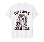 Funny Soccer Unicorn Aura Chaos T-Shirt - Fun Novelty Design Men Women