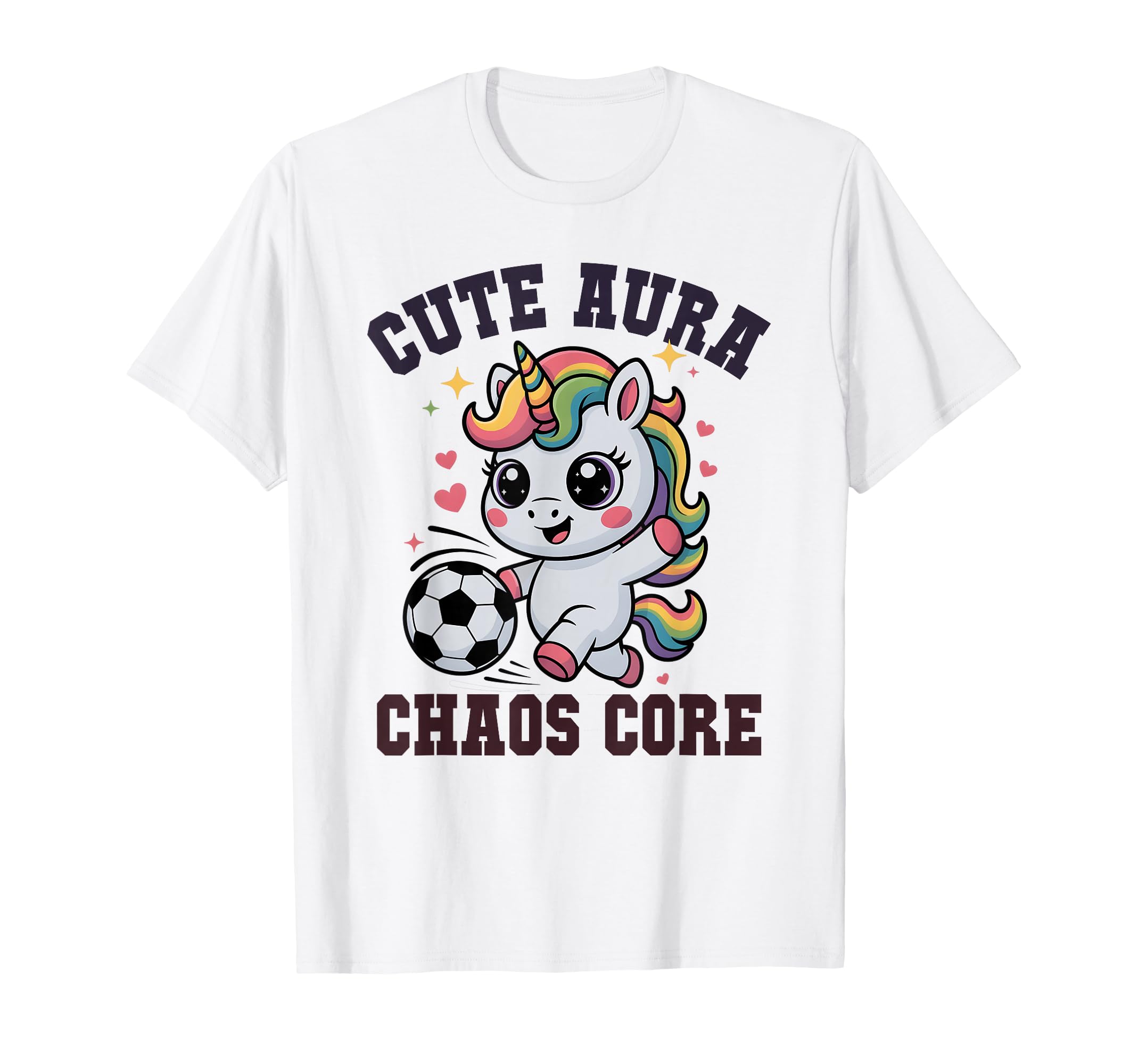 Funny Soccer Unicorn Aura Chaos T-Shirt - Fun Novelty Design Men Women
