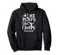 He Plays She Cheers Mom Both Cheer Hoodie - Aesthetic Graphic for Adults