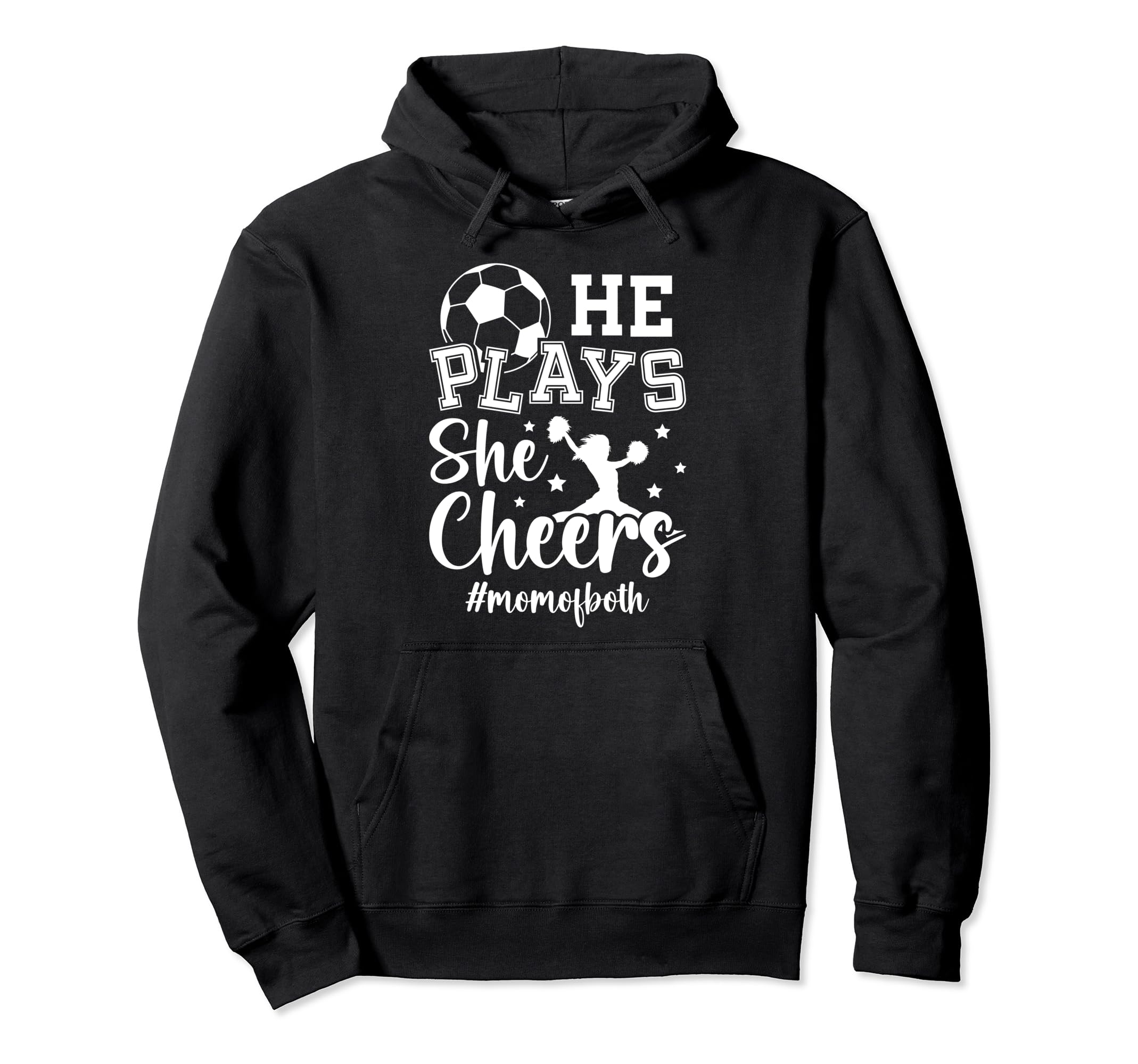 He Plays She Cheers Mom Both Cheer Hoodie - Aesthetic Graphic for Adults