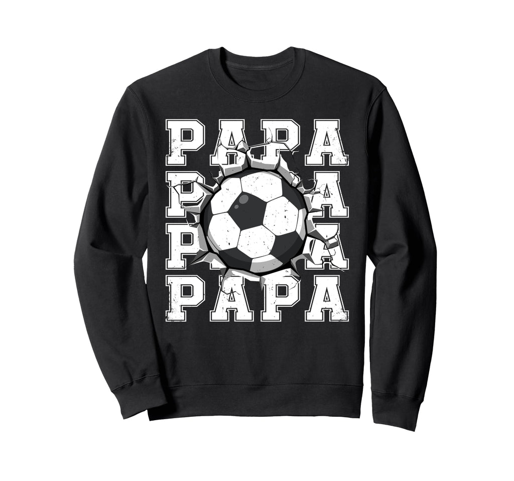 Soccer Papa Cracked Wall Family Sweatshirt - Minimalist Print for Adults