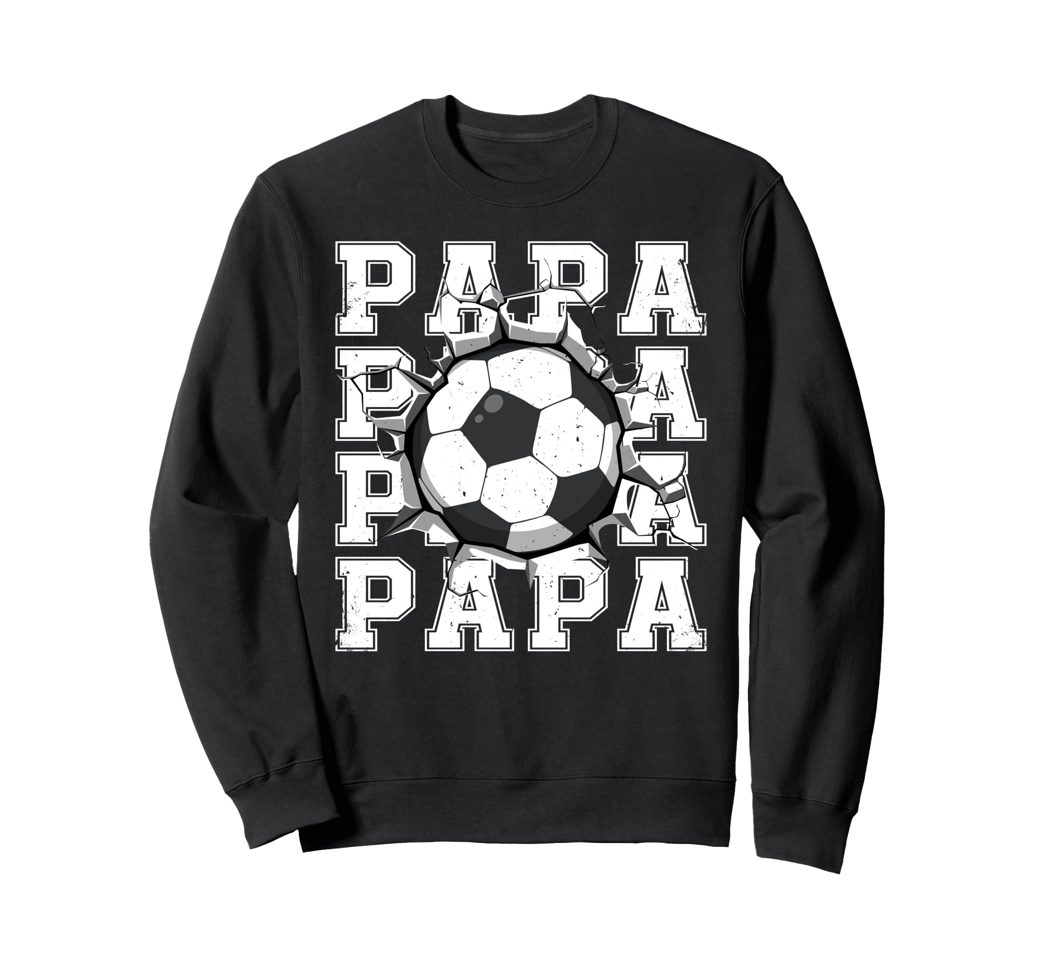 Soccer Papa Cracked Wall Family Sweatshirt - Minimalist Print for Adults