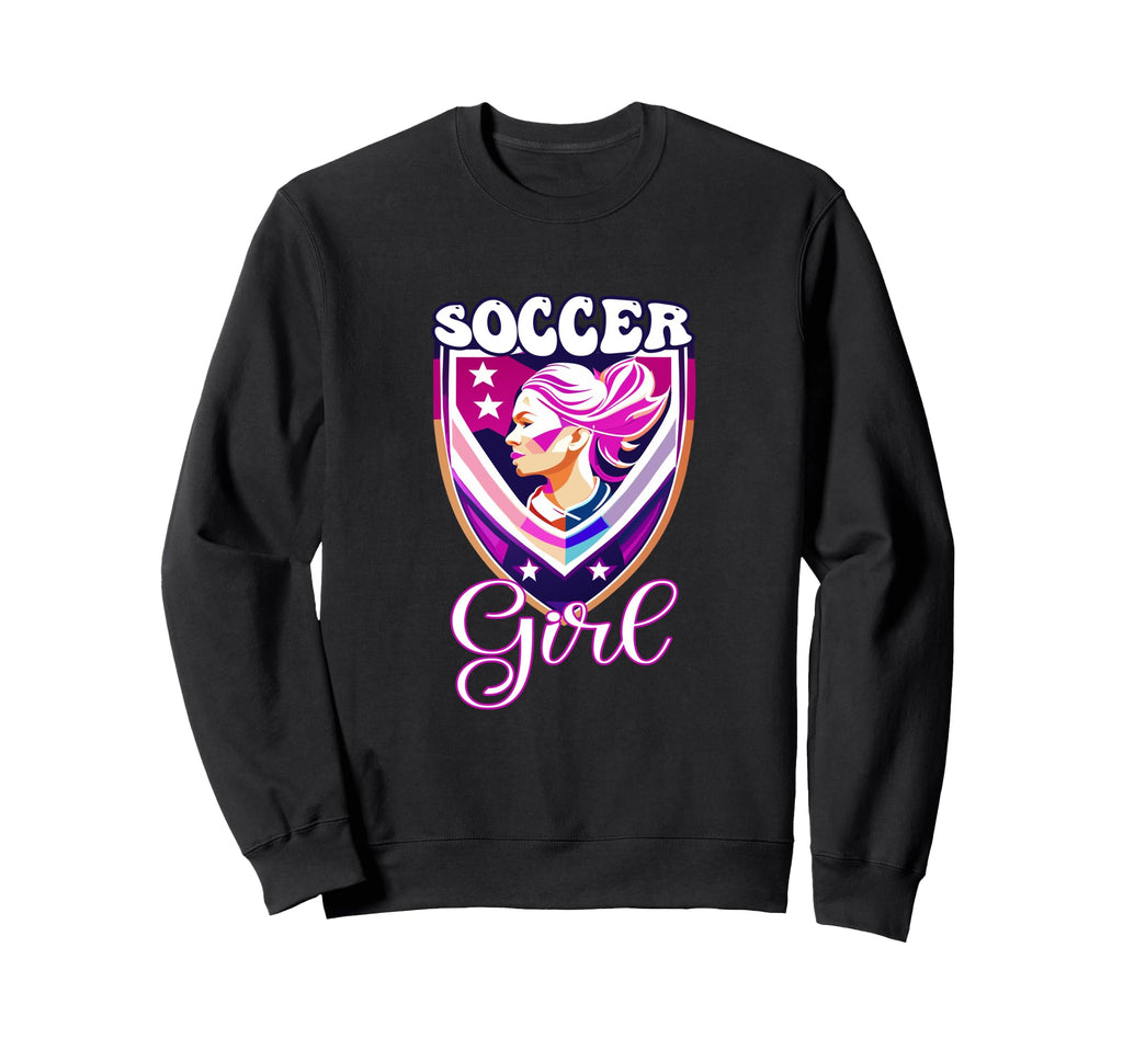 Female Soccer Player Funny Soccer Sweatshirt - Graphic Print for Adults