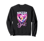 Female Soccer Player Funny Soccer Sweatshirt - Graphic Print for Adults