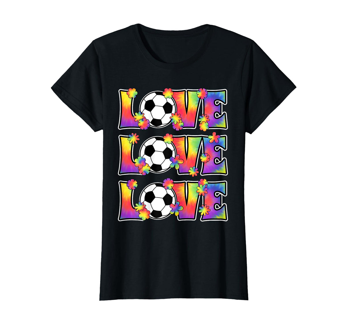 Love Soccer Lover Hippie 60S 70S T-Shirt - Novelty Apparel for Adults