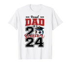 Proud Dad 2024 Soccer Senior T-Shirt - Custom Art Print for Adults