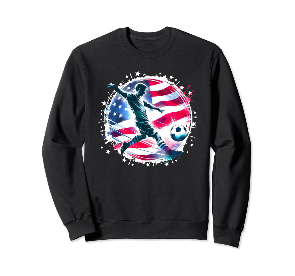 American Flag Soccer Soccer Sweatshirt - Graphic Print Men Women