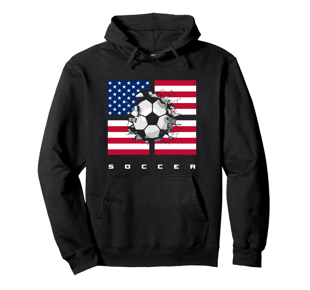 American Flag Soccer Soccer Hoodie - Minimalist Print Unisex
