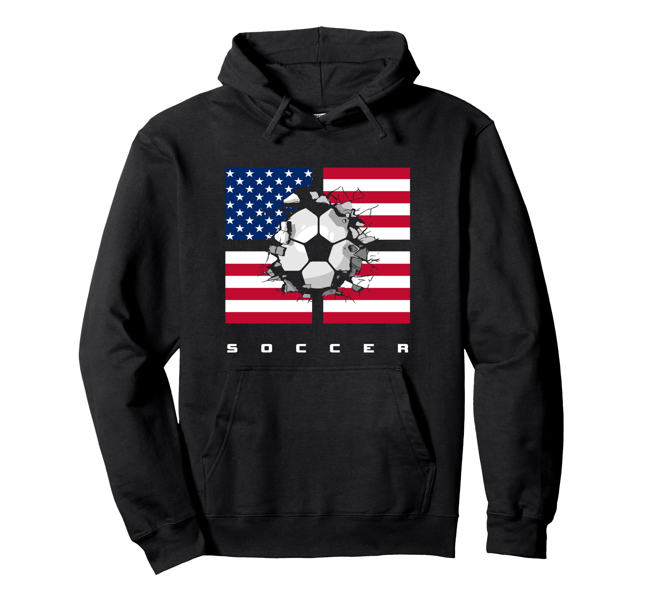 American Flag Soccer Soccer Hoodie - Minimalist Print Unisex