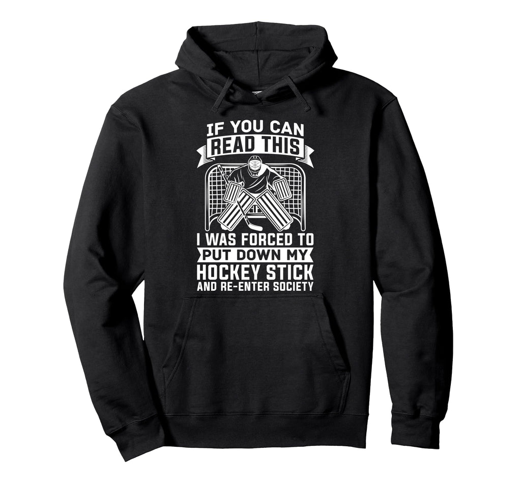 Ice Hockey Goalkeeper Goaltender Ice Hoodie - Minimalist Print for Adults