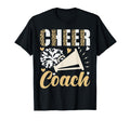 Cheer Coach Leopard Cheerleading T-Shirt - Aesthetic Graphic for Adults