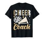 Cheer Coach Leopard Cheerleading T-Shirt - Aesthetic Graphic for Adults