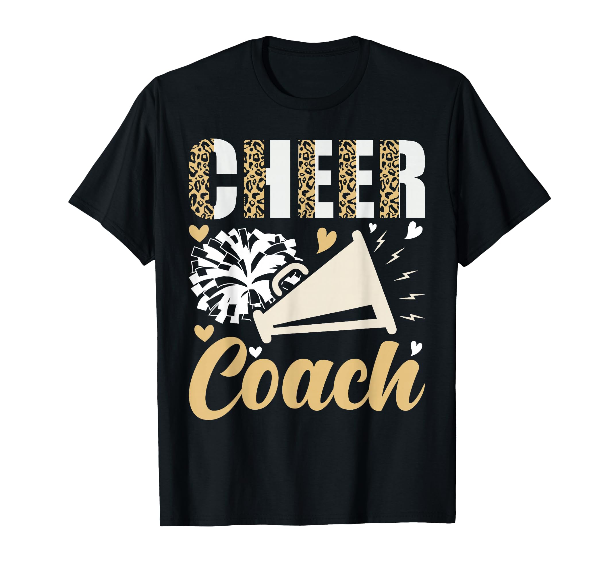 Cheer Coach Leopard Cheerleading T-Shirt - Aesthetic Graphic for Adults