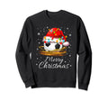 Pajama Santa Hat Soccer Ball Sweatshirt - Aesthetic Graphic Unisex