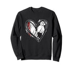 Baseball Soccer Ball Heart Love Sweatshirt - Novelty Apparel Unisex