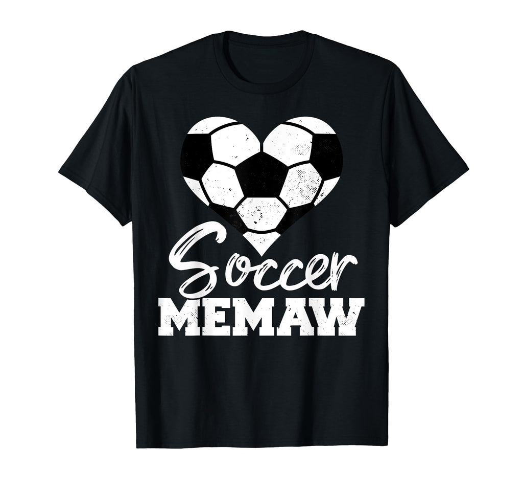 Soccer Memaw Heart Funny Heartfelt T-Shirt - Novelty Apparel Men Women