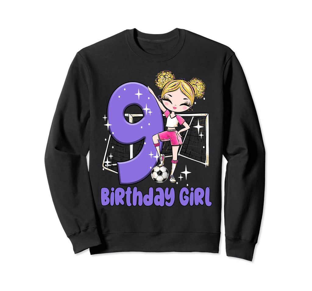 9Th Birthday Soccer Ball Net Party Sweatshirt - Novelty Apparel for Adults