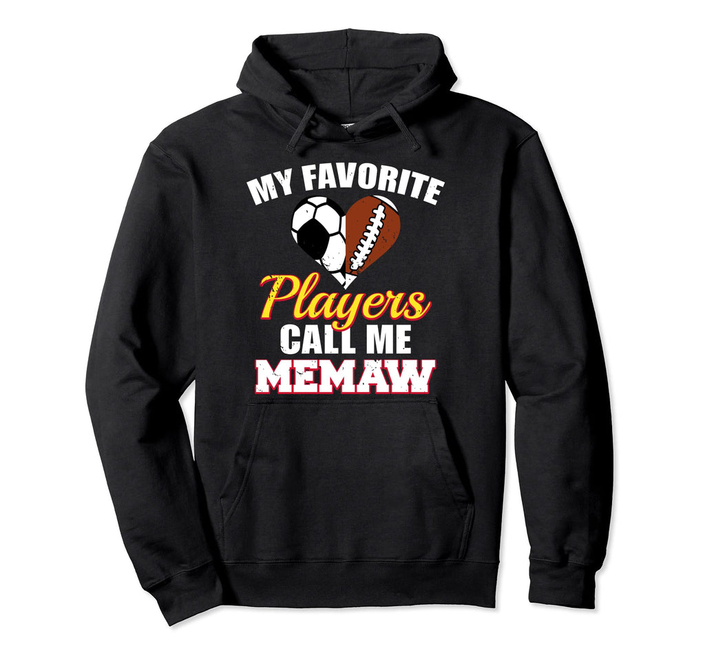 My Favorite Players Call Me Memaw Hoodie - Fun Novelty Design for Adults