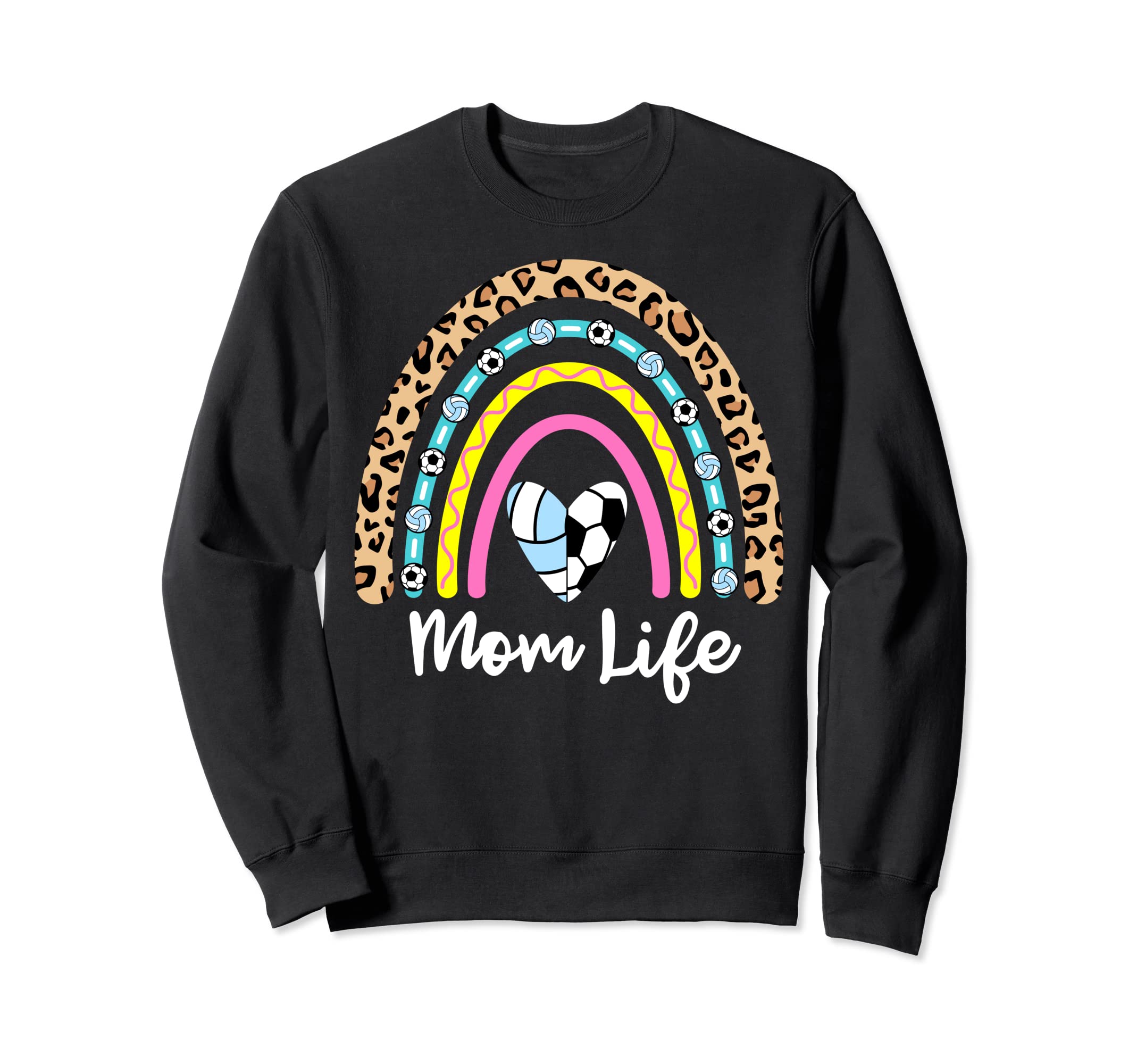 Soccer Volleyball Mom Boho Rainbow Sweatshirt - Minimalist Print Men Women