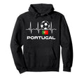 Portugal Soccer Portuguese Futebol Heartbeat Hoodie - Trendy Graphic Unisex