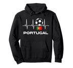 Portugal Soccer Portuguese Futebol Heartbeat Hoodie - Trendy Graphic Unisex