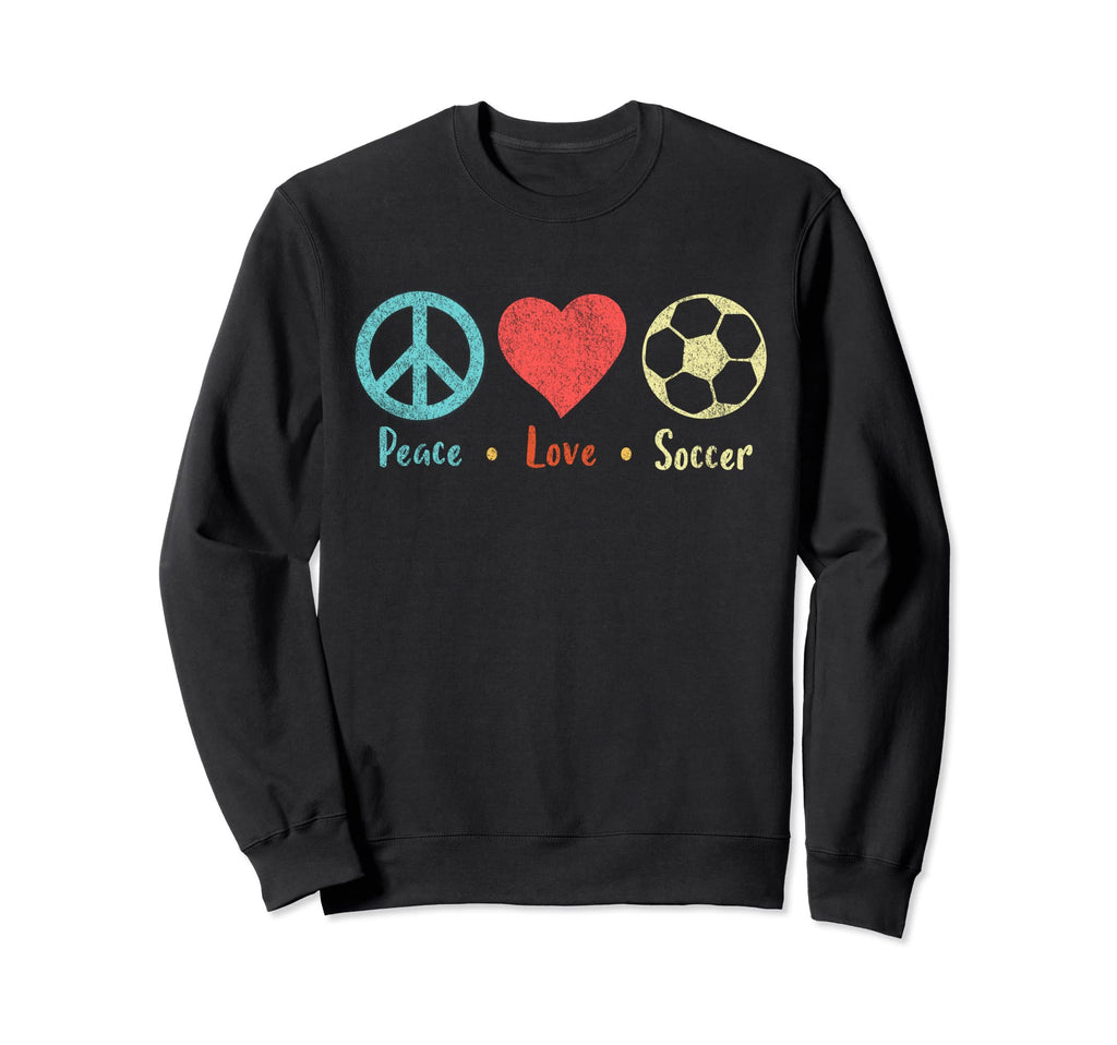 Peace Loe Soccer Soccer Player Sweatshirt - Aesthetic Graphic Unisex