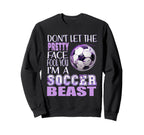 Soccer Beauty Soccer Beast Kicking Sweatshirt - Trendy Graphic for Adults