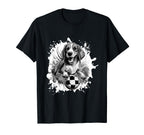 Beagle Dog Playing Soccer Team Sports T-Shirt - Novelty Apparel Unisex