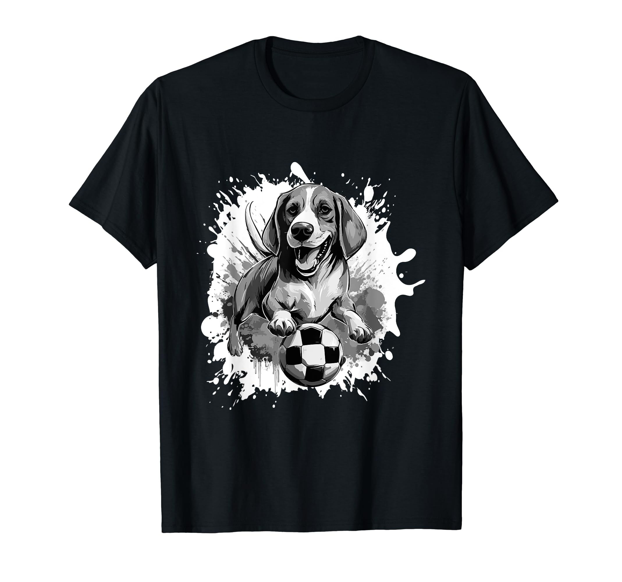 Beagle Dog Playing Soccer Team Sports T-Shirt - Novelty Apparel Unisex