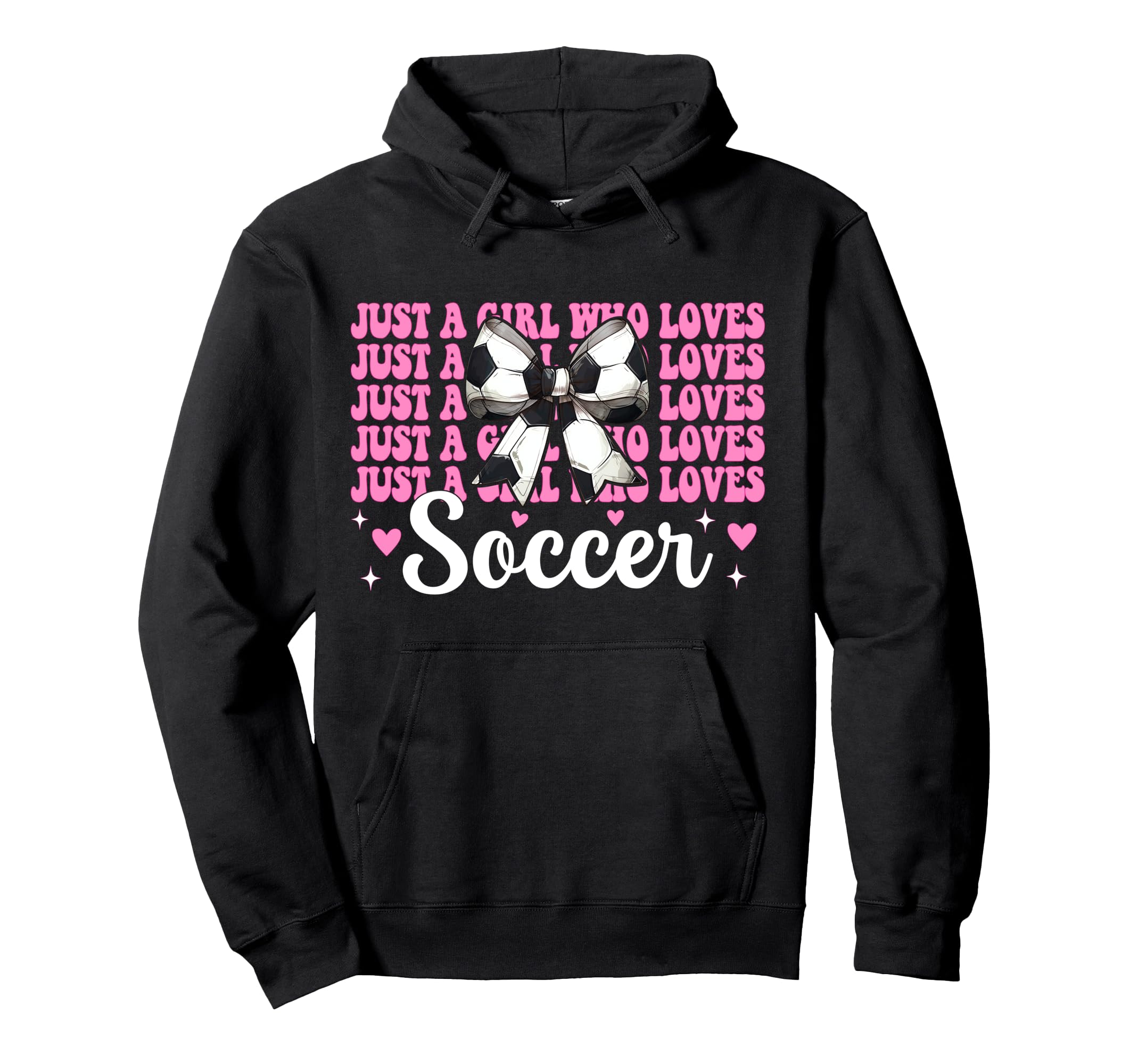 Just Who Loves Soccer Coquette Bow Hoodie - Trendy Graphic Men Women