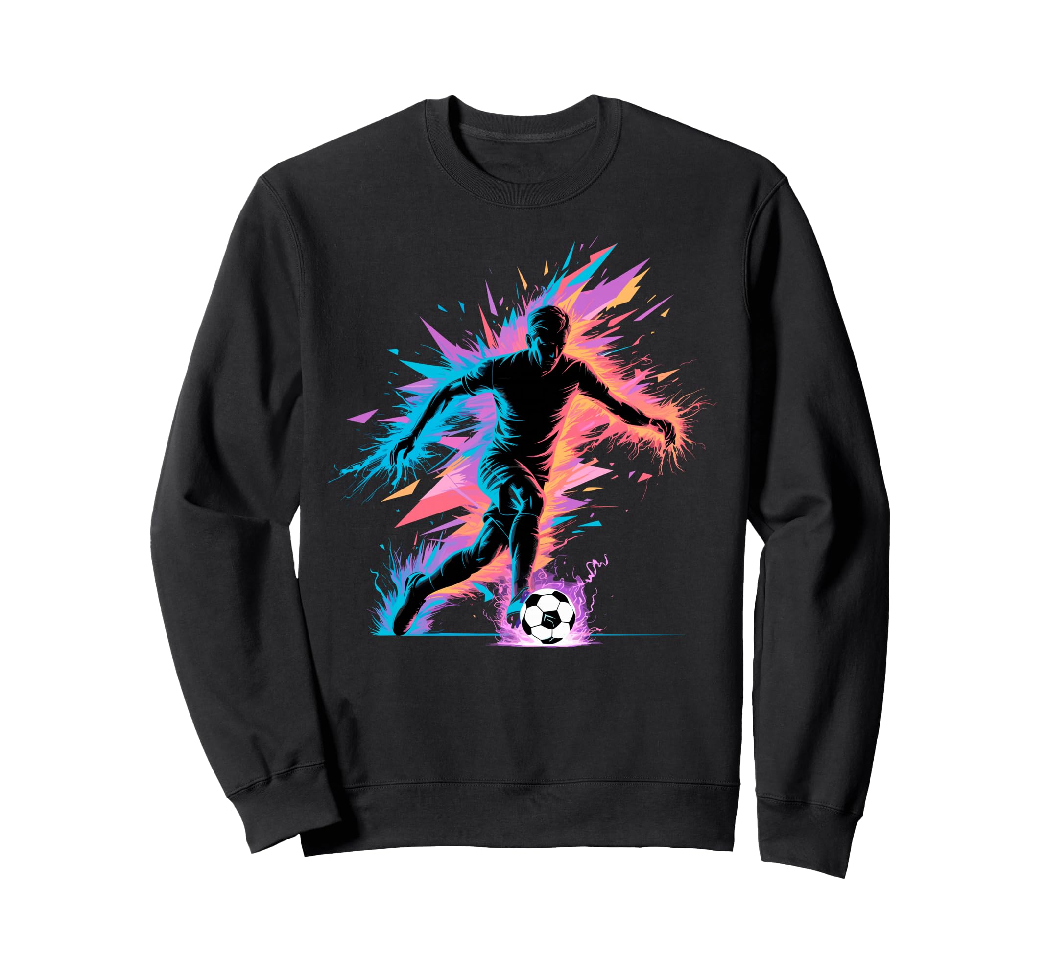 Colorful Funny Soccer Player Fan Sweatshirt - Casual Everyday Wear Unisex