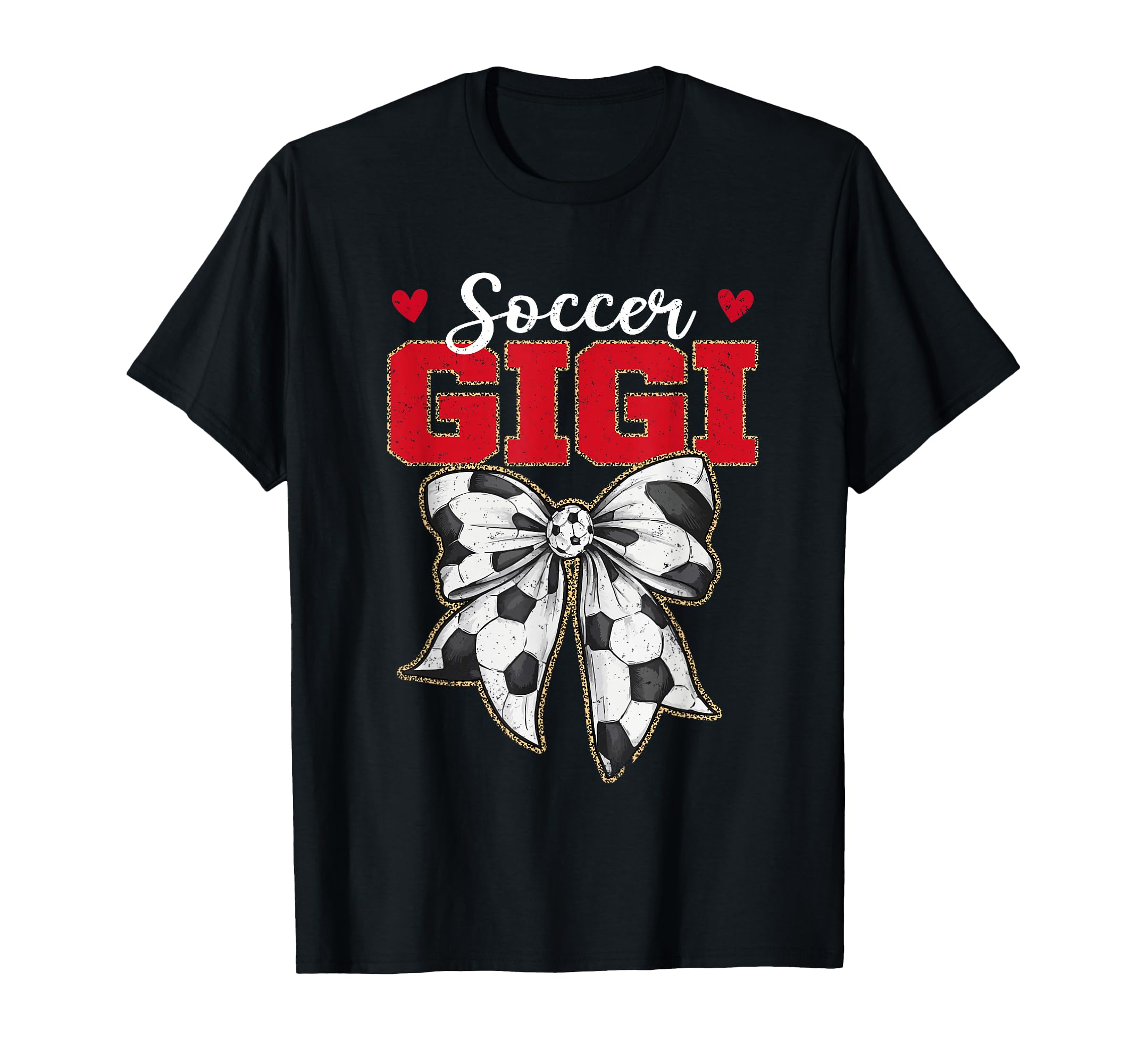 Soccer Gigi Bow Leopard Soccer Lovers T-Shirt - Streetwear Style for Adults