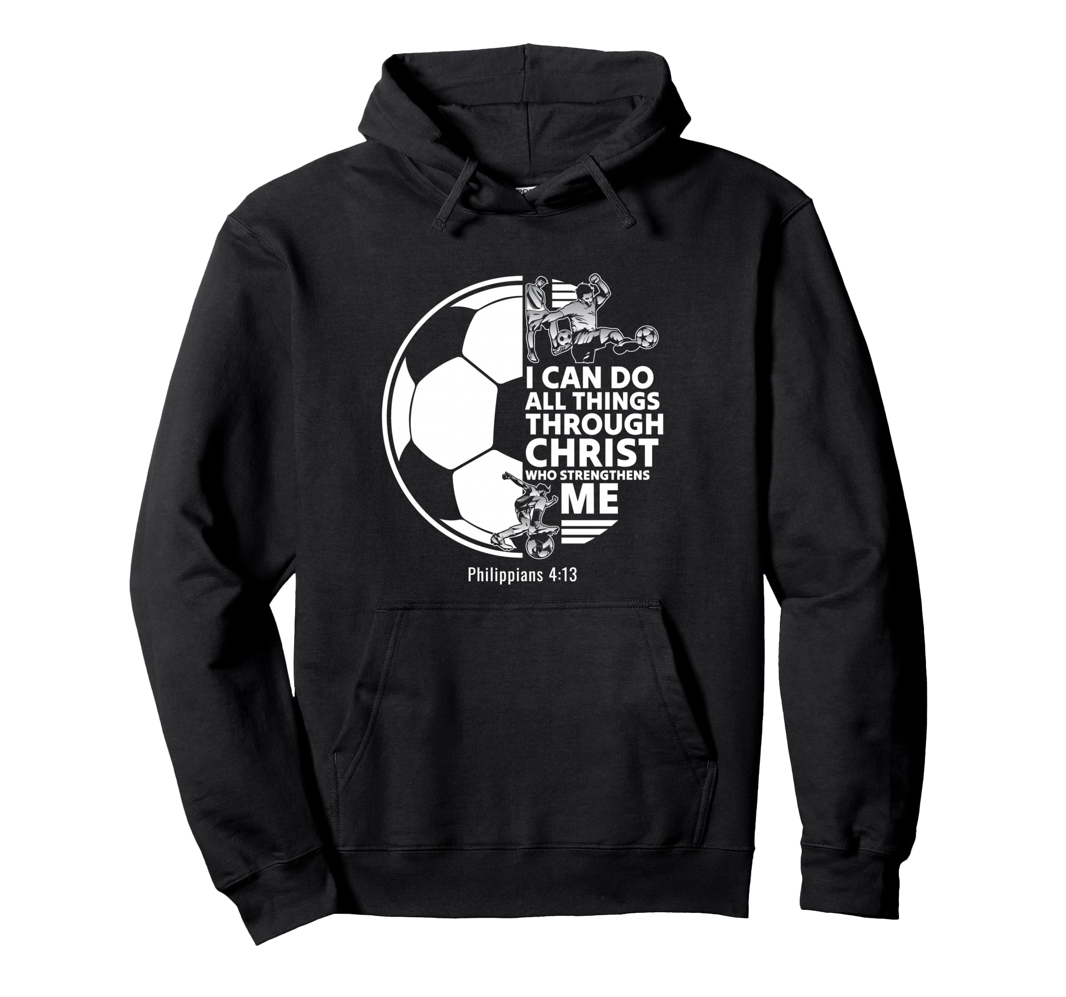 Christian Soccer Faith Verse Hoodie - Streetwear Style for Adults